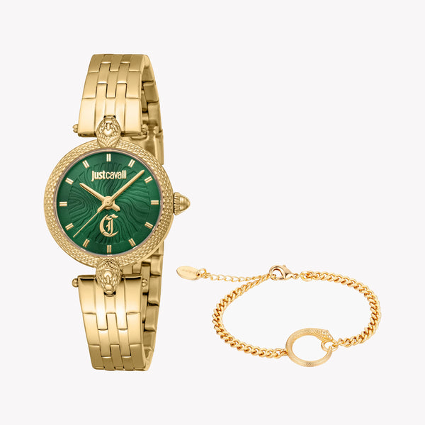 Just Cavalli Women's Gold Watch, Dark Green Dial | Jc1l330m0055 by i-watch