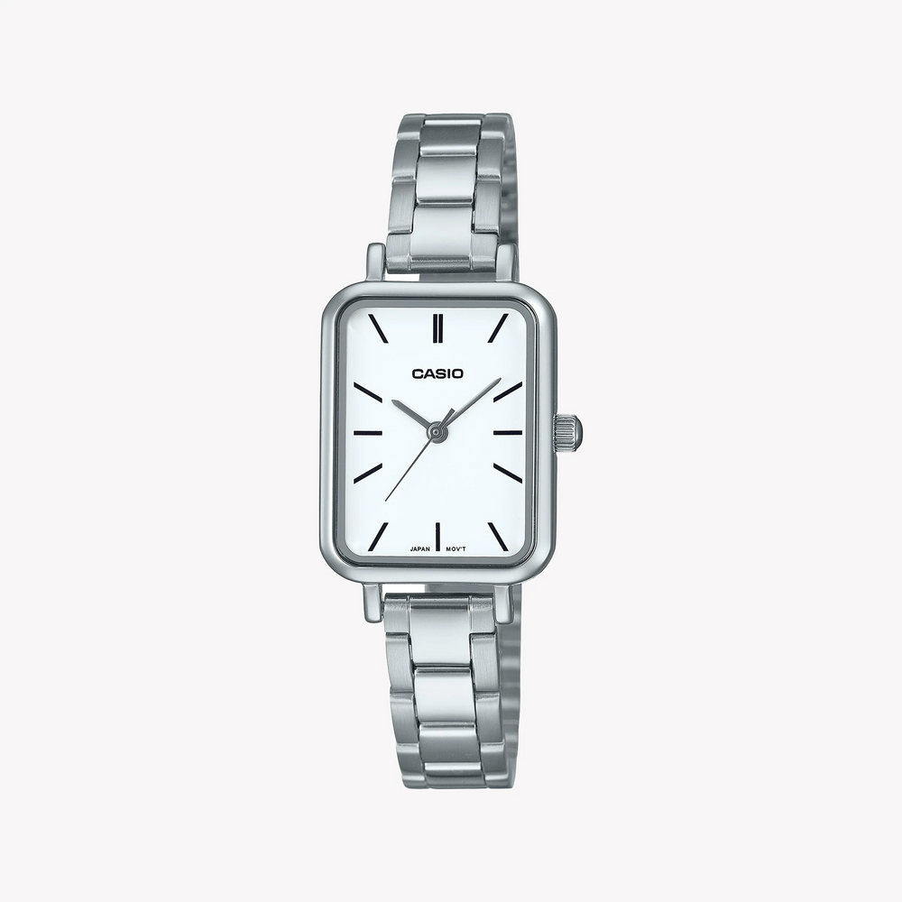 Casio Women's Silver Stainless Steel Watch, White Dial | Ltp-V009d-7eudf by i-watch