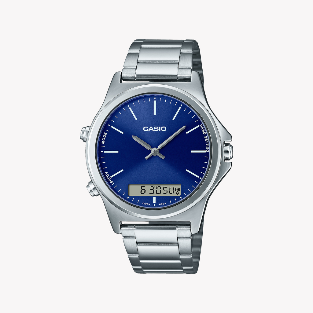 MTP-VC01D-2EUDF - TIMELESS ELEGANCE - MEN'S STAINLESS STEEL WATCH WITH BLUE DIAL-i-Watch-5