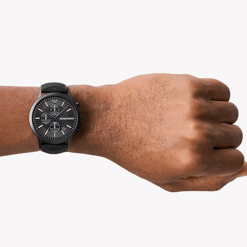 EMPORIO ARMANI AR11457 - BLACK STAINLESS STEEL MEN'S WATCH WITH MODERN ELEGANCE-i-Watch-4