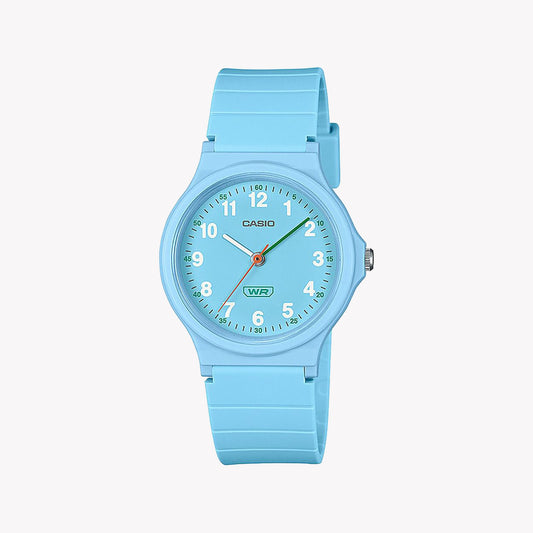 Montre Casio Timeless Collection Pop - Bracelet en résine bio - Bleu clair LQ-24B-2BEF