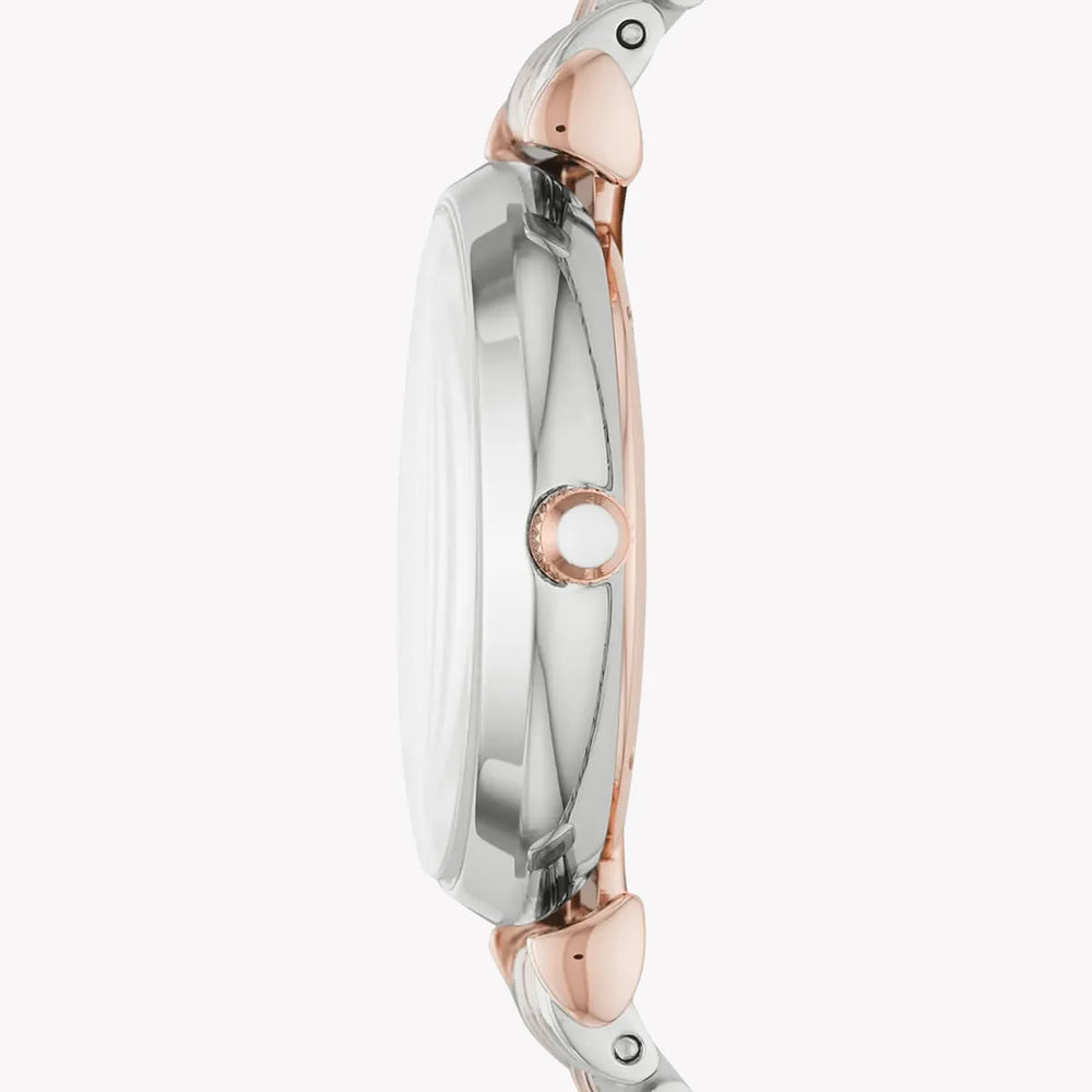 Emporio Armani Women's Silver & Rose Gold Watch, White Dial | Ar80037 by i-watch