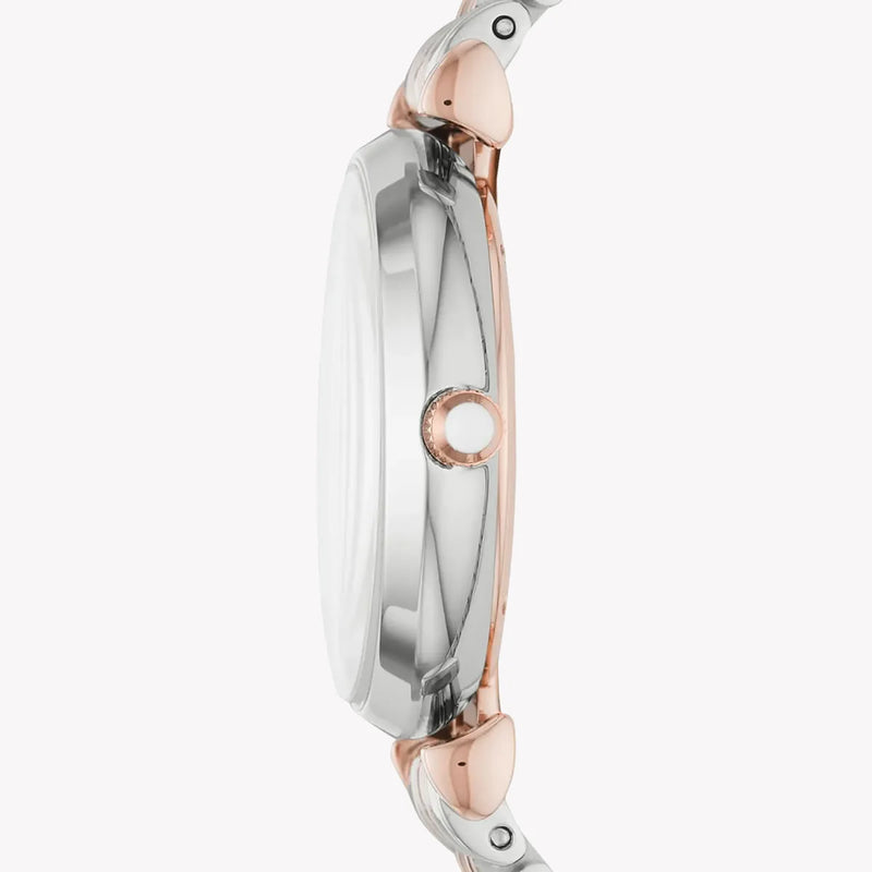 Emporio Armani Women's Silver & Rose Gold Watch, White Dial | Ar80037 by i-watch