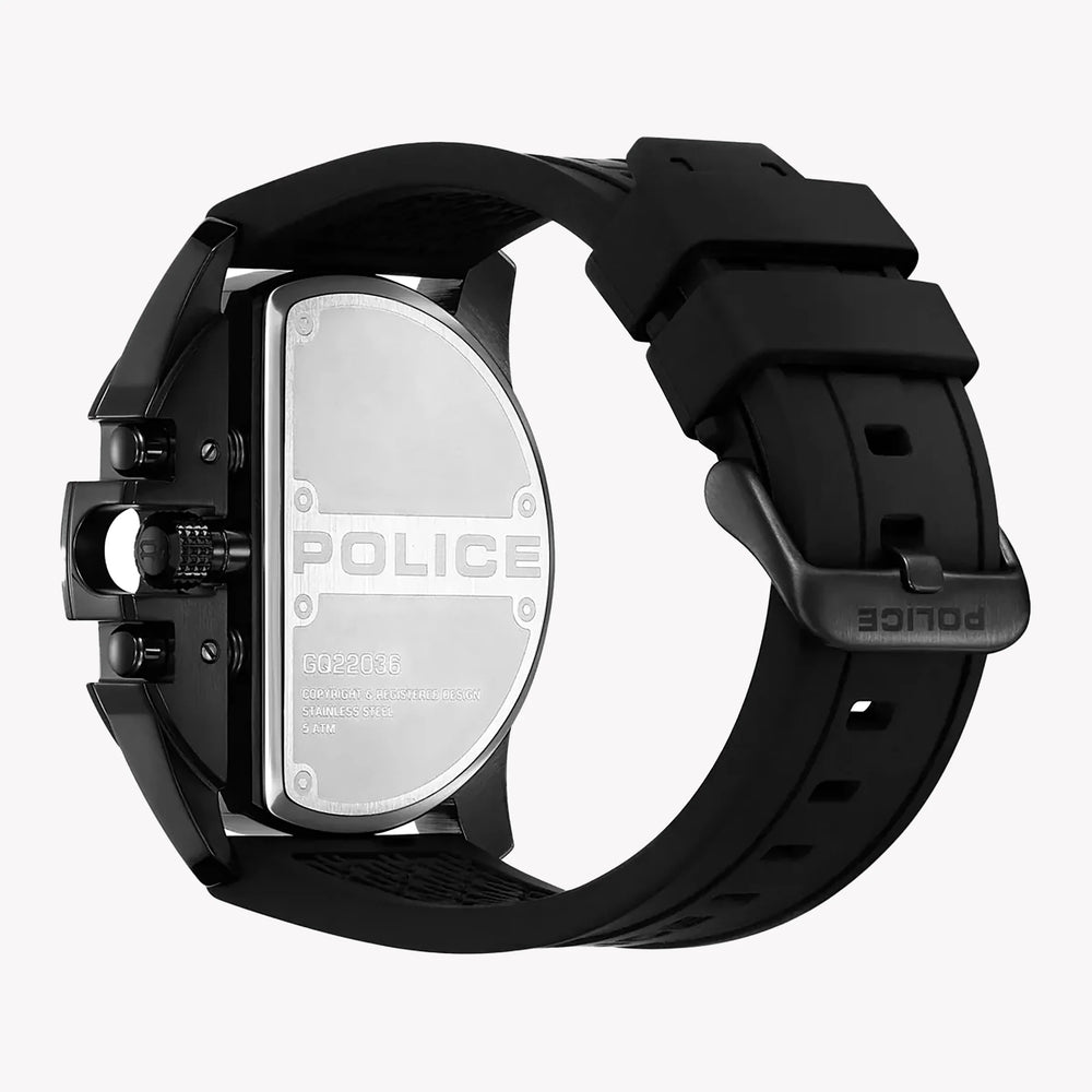 Police Men's Black Stainless Steel Watch, Silicone Band | Pewgq2203605 by i-watch