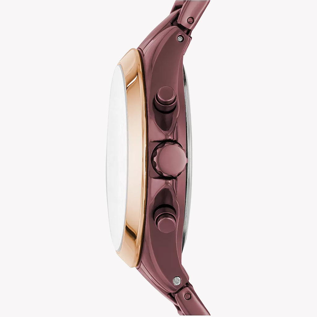 FOSSIL BQ3281 - ELEGANT RED DIAL WOMEN'S WATCH WITH STYLISH WINE STRAP-i-Watch-3