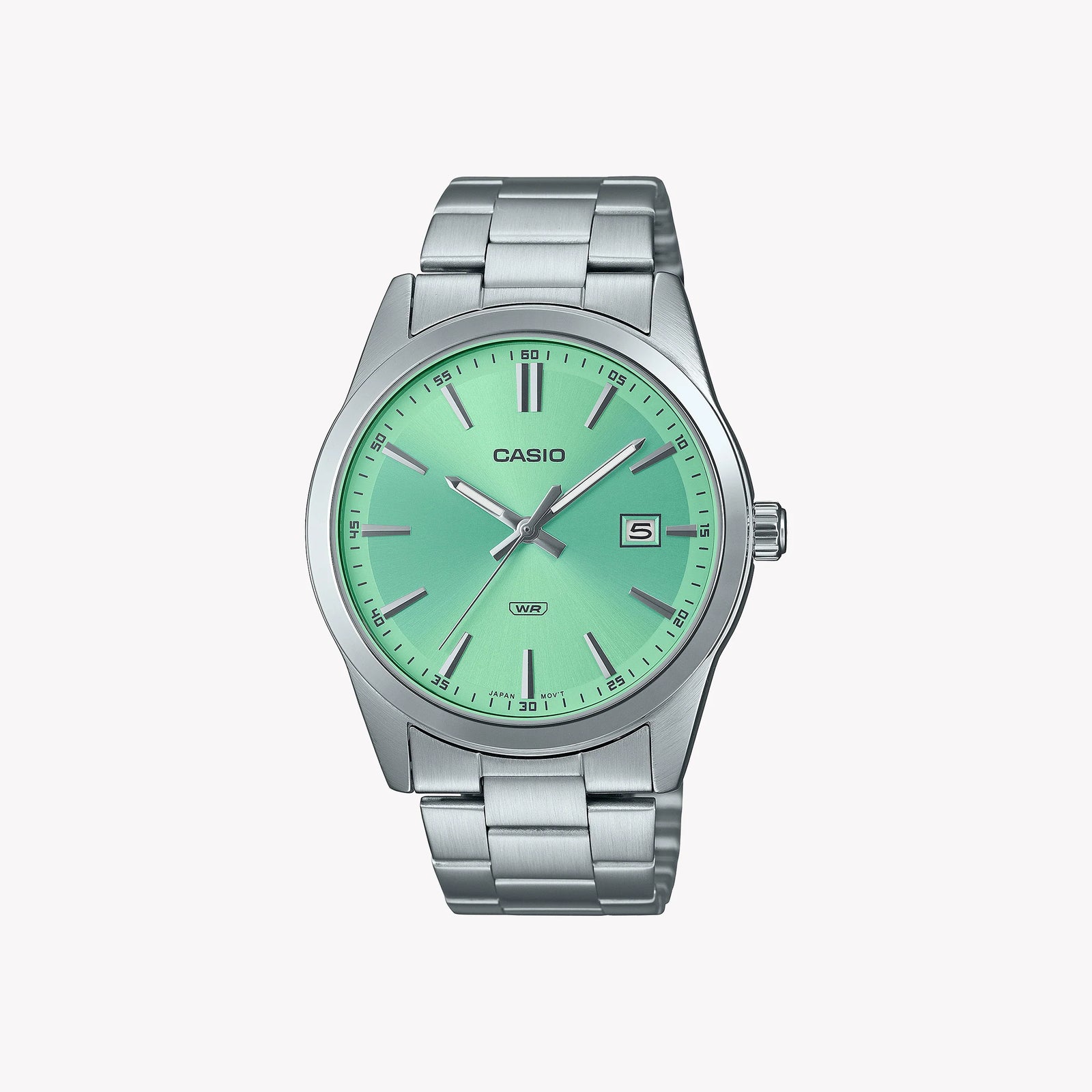 Casio Men's Stainless Steel Watch, Green Dial | Mtp-Vd03d-3a2 by i-watch