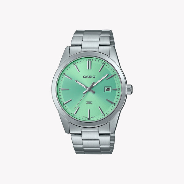 Casio Men's Stainless Steel Watch, Green Dial | Mtp-Vd03d-3a2 by i-watch