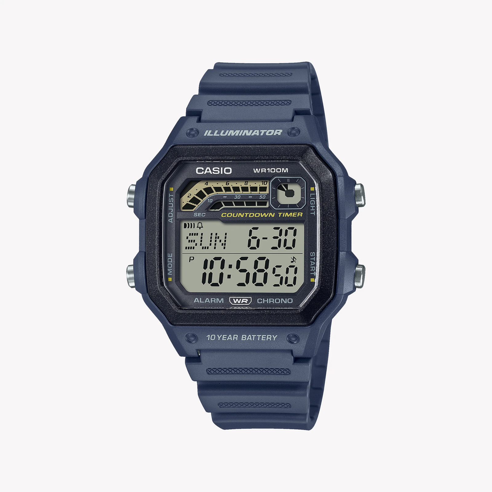 Casio Men's Blue Resin Watch, Digital Dial | Ws-1600h-2avdf by i-watch