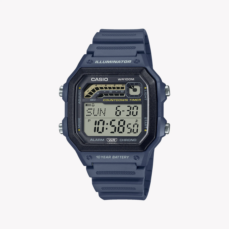 Casio Men's Blue Resin Watch, Digital Dial | Ws-1600h-2avdf by i-watch