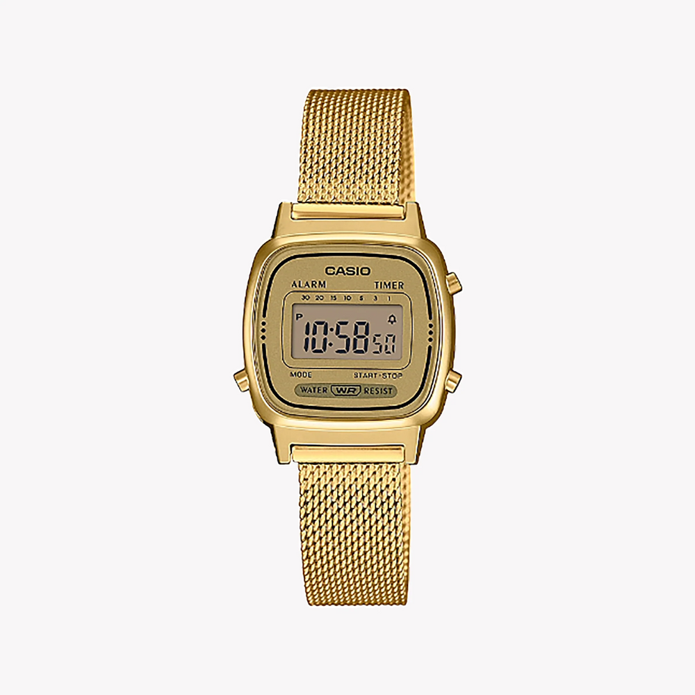 Casio Women's Gold Resin Mesh Watch, Gold Dial | La-670wemy-9ef by i-watch