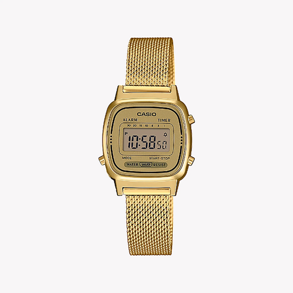 Casio Women's Gold Resin Mesh Watch, Gold Dial | La-670wemy-9ef by i-watch