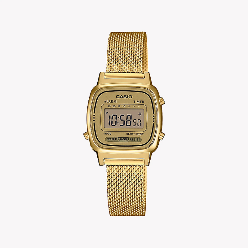 Casio Women's Gold Resin Mesh Watch, Gold Dial | La-670wemy-9ef by i-watch