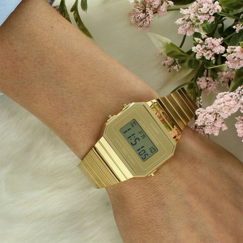 Casio Unisex Gold Digital Watch, Resin & Metal Strap | A700wevg-9aef by i-watch