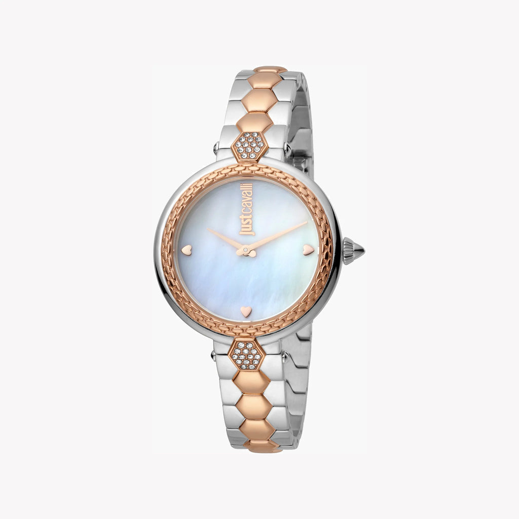 JUST CAVALLI Women's Watch with Rose Gold Stainless Steel Case and Silver & Rose Gold Stainless Steel Band-i-Watch-2