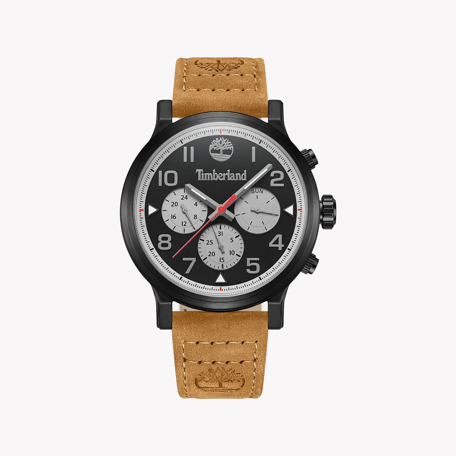 Timberland Men's Black Stainless Steel, Brown Leather | Tdwgf0028902 by i-watch