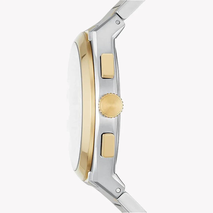 Fossil Men's Silver & Gold Watch, Black Dial | Fs5879 by i-watch