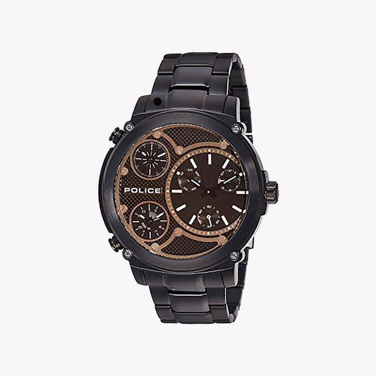 POLICE Men's Black Stainless Steel Watch, Black Dial | PL-14830JBB_02M