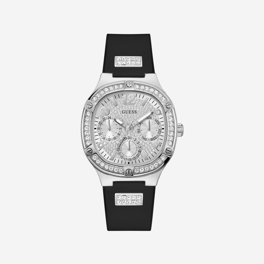 GUESS GW0619L1 STRIKING STYLE - ELEGANT MEN'S TIMEPIECE WITH BLACK SILVER BAND & SILVER DIAL