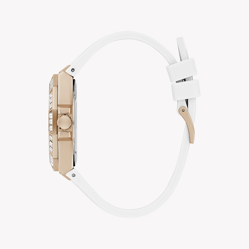 Guess Women's Rose Gold Watch, White Silicone Band | Gw0695l3 by i-watch