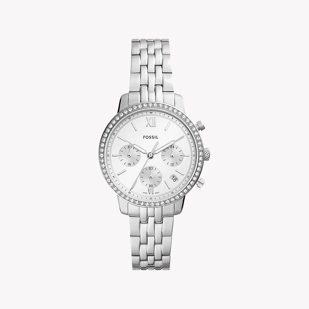 FOSSIL ES5217 TIMLESS ELEGANCE - LUXURY SILVER & WHITE DIAL WOMEN'S WATCH