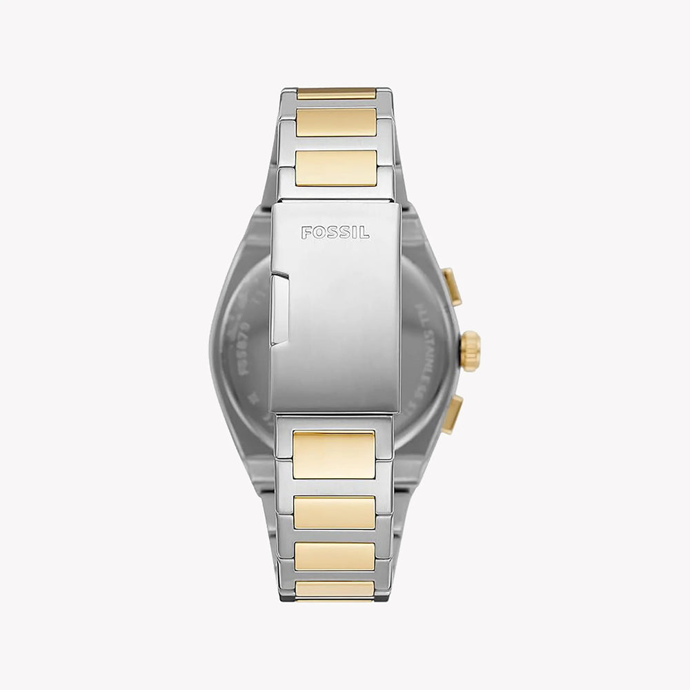 Fossil Men's Silver & Gold Watch, Black Dial | Fs5879 by i-watch