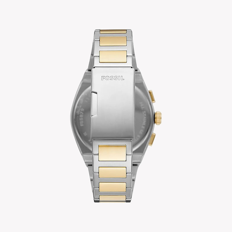 Fossil Men's Silver & Gold Watch, Black Dial | Fs5879 by i-watch