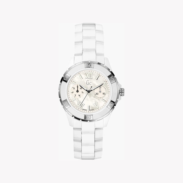 Guess Women's Silver Stainless Steel Watch, White Dial | X69001l1s by i-watch