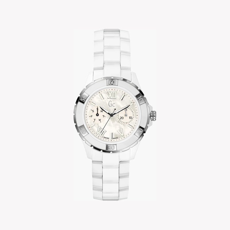 Guess Women's Silver Stainless Steel Watch, White Dial | X69001l1s by i-watch