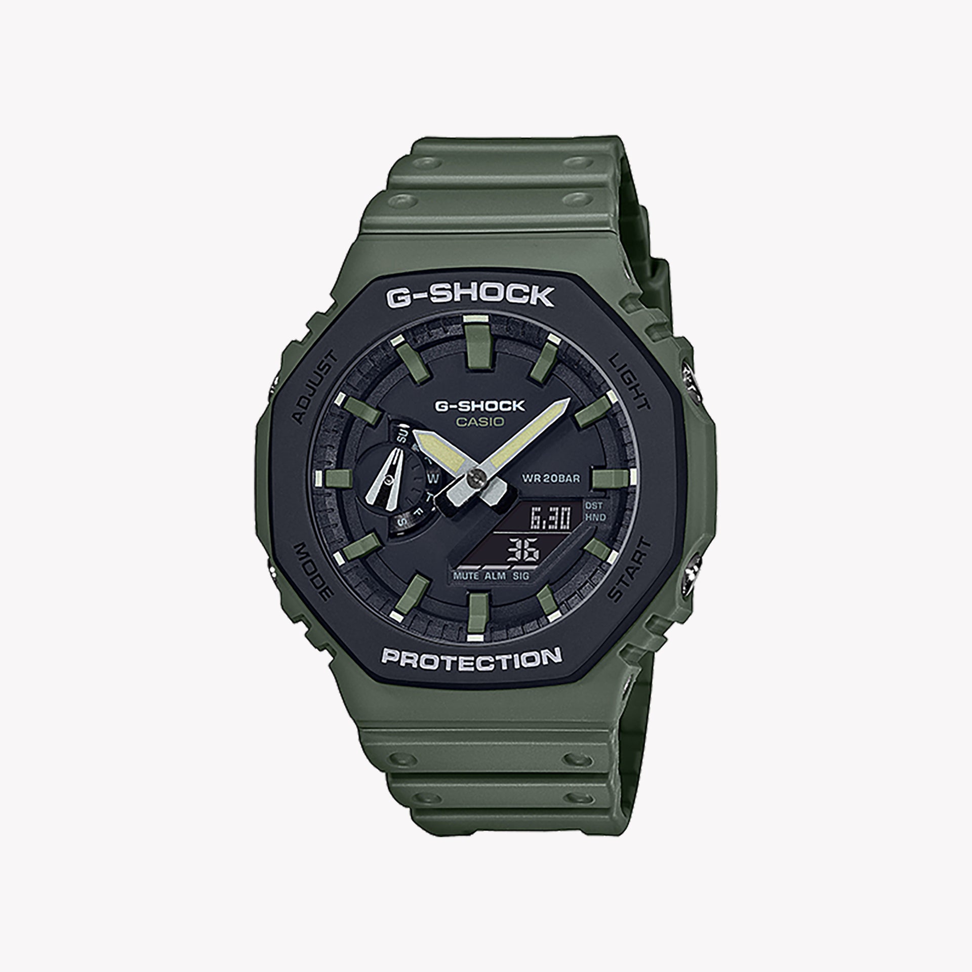 Casio G-Shock Men's Green Watch, Resin & Carbon | Ga-2110su-3aer