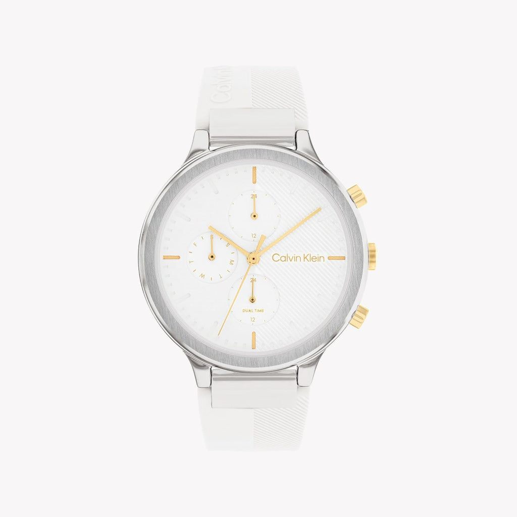 CK CALVIN KLEIN NEW COLLECTION - ELEGANT WHITE DIAL WOMEN'S WATCH WITH STAINLESS STEEL BAND