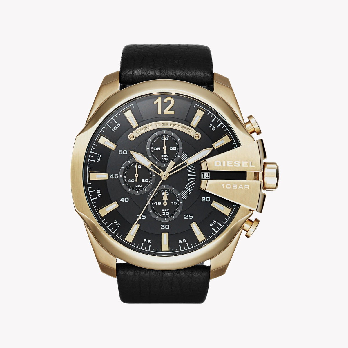 DIESEL DZ4344 BOLD ADVENTURER - MEN'S STRIKING GOLD & BLACK LEATHER TIMEPIECE