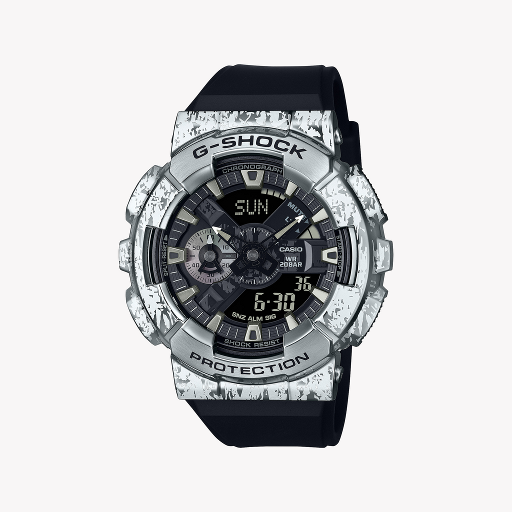 CASIO G-SHOCK GM-110GC-1ADR - BOLD ELEGANCE IN TOUGHNESS Men's Watch with Stainless Steel Case and Black Resin Band