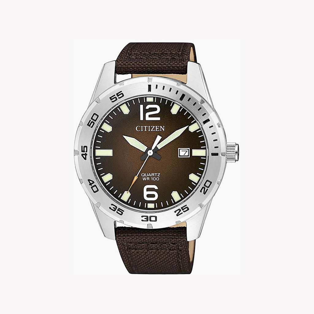 CITIZEN BI1041-14X Men's Stylish Adventure Watch - Rugged Elegance in Brown & Silver