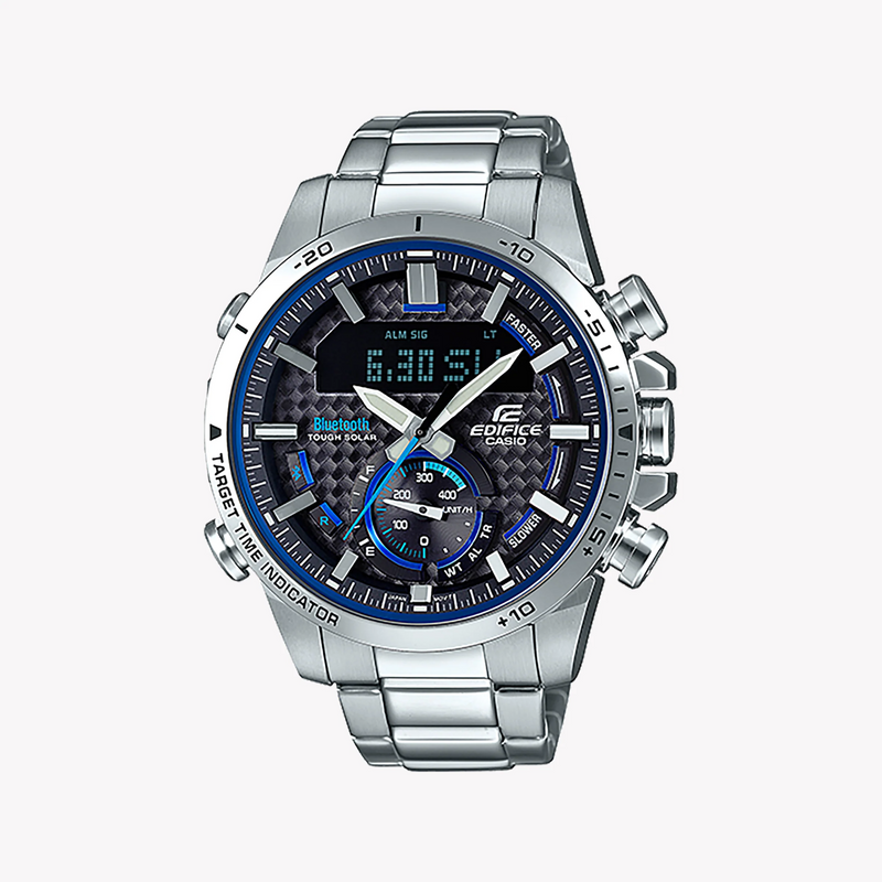 Casio Edifice Ecb-800d-1adr - Sporty Elegance For The Modern Adventurer Men's Watch With Stainless Steel BAnd and Bold Black Dial by i-watch