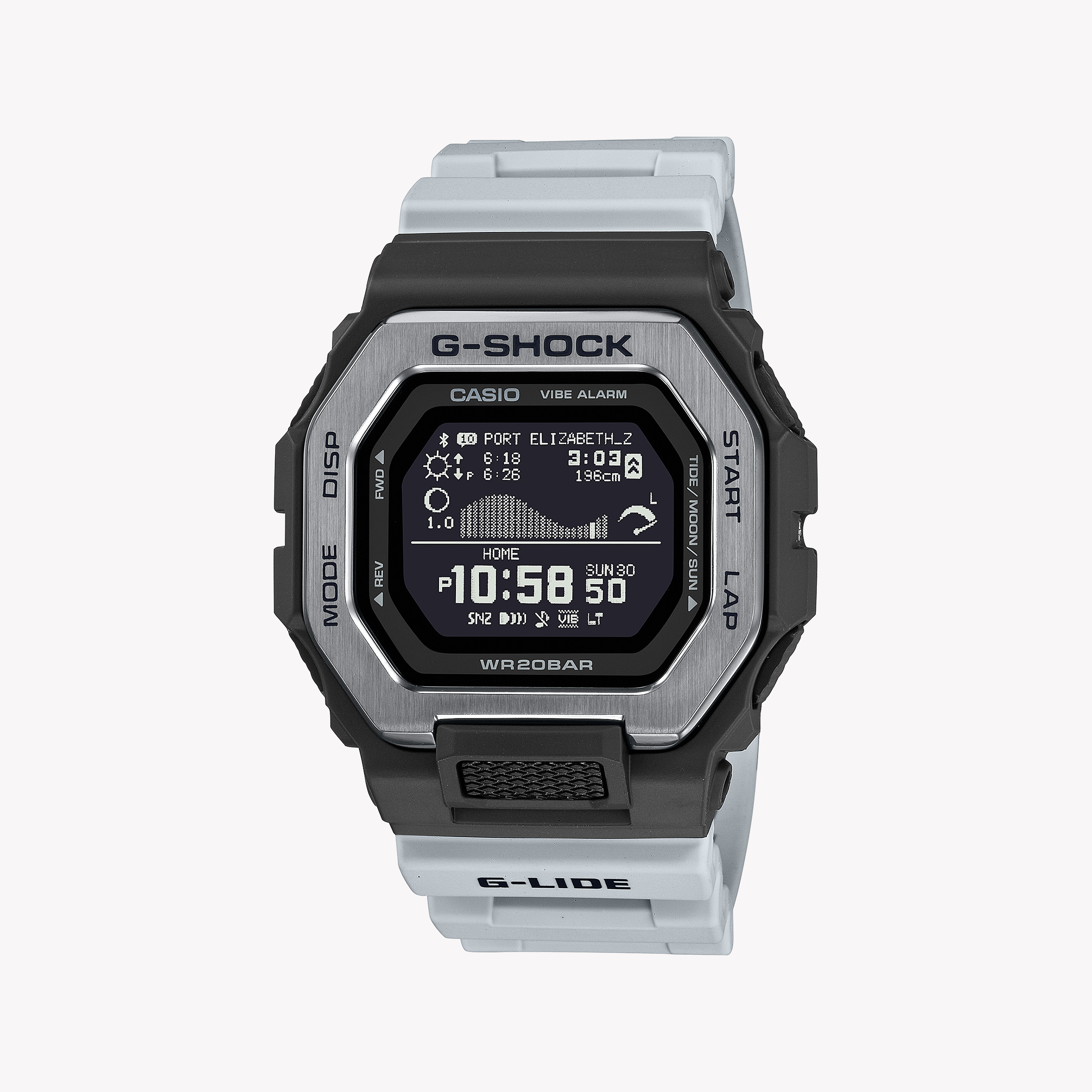 CASIO G-SHOCK GBX-100TT-8DR ELEMENTAL ADVENTURER - MEN'S WATCH WITH BLACK STAINLESS STEEL CASE AND WHITE BAND