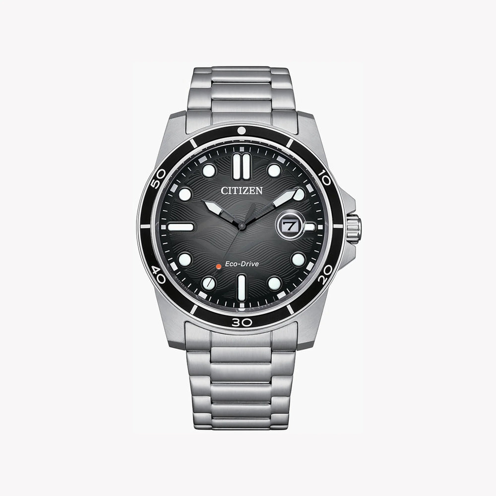 Citizen Aw1816-89e Men's Eco-Drive - Timeless Silver Styler With Date Function by i-watch