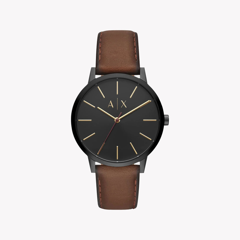 Armani Exchange Men's Black Leather Watch, Stainless Steel | Ax2706 by i-watch