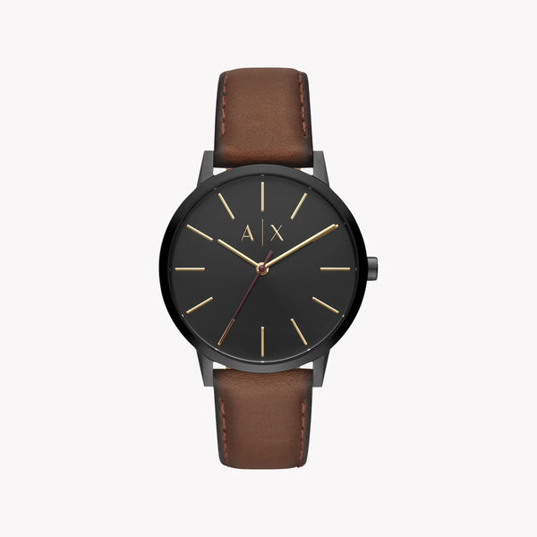 Armani Exchange Men's Black Leather Watch, Stainless Steel | Ax2706 by i-watch