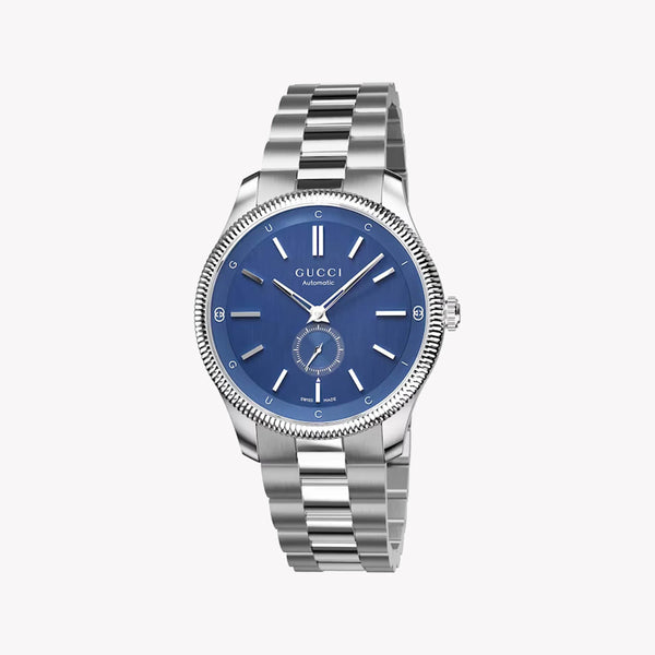 Gucci Men's Silver Stainless Steel, Blue Dial | Ya126389 by i-watch