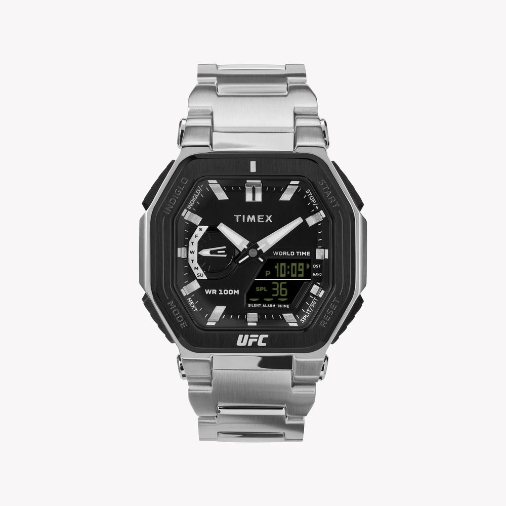 Timex Men's Silver Metal Watch, Black Display | Tw2v84600 by i-watch