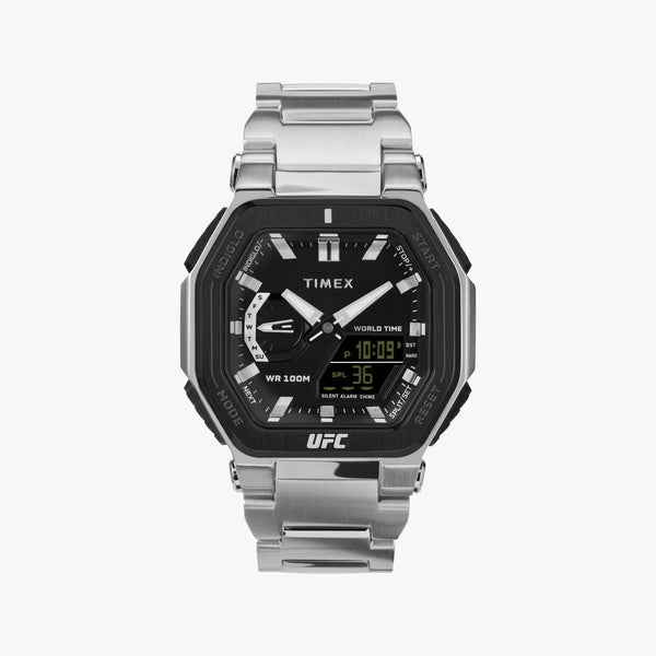 Timex Men's Silver Metal Watch, Black Display | Tw2v84600 by i-watch
