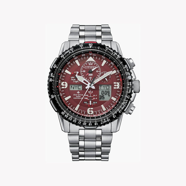 Citizen Jy8086-89x Dynamic Precision - Bold Red Dial Men's Watch With Stainless Steel Bracelet by i-watch