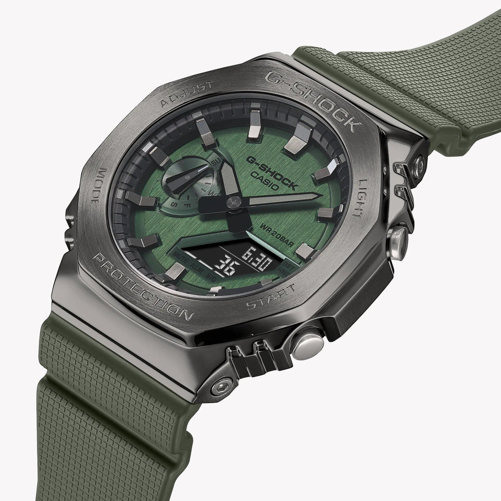 CASIO G-SHOCK GM-2100B-3ADR OAK - TOUGH LUXE MEN'S WATCH WITH GREEN DIAL & SILVER CASE-i-Watch-2