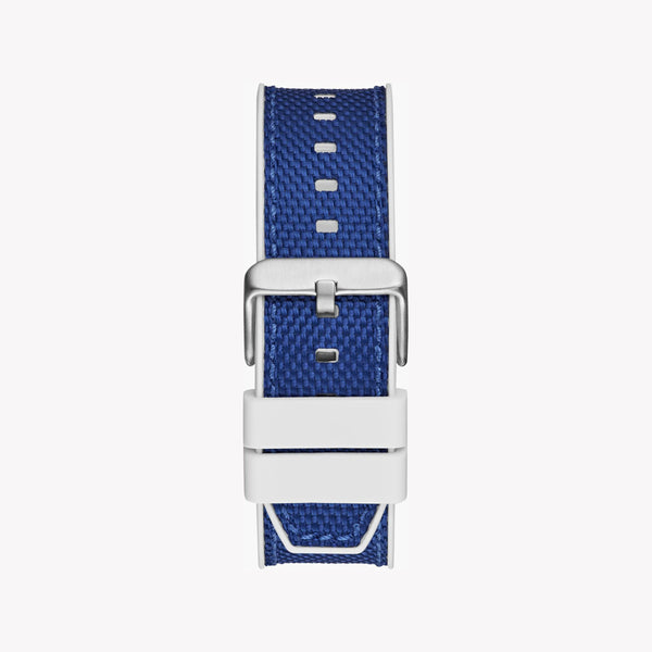 Guess Men's Silver & Blue Silicone Watch, Blue Dial | Gw0713g1 by i-watch