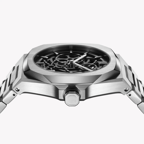 D1 MILANO Men's Silver Stainless Steel Watch, Black Dial | D1-SKBJ10 by i-watch