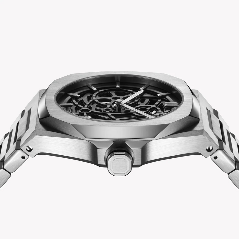 D1 MILANO Men's Silver Stainless Steel Watch, Black Dial | D1-SKBJ10 by i-watch