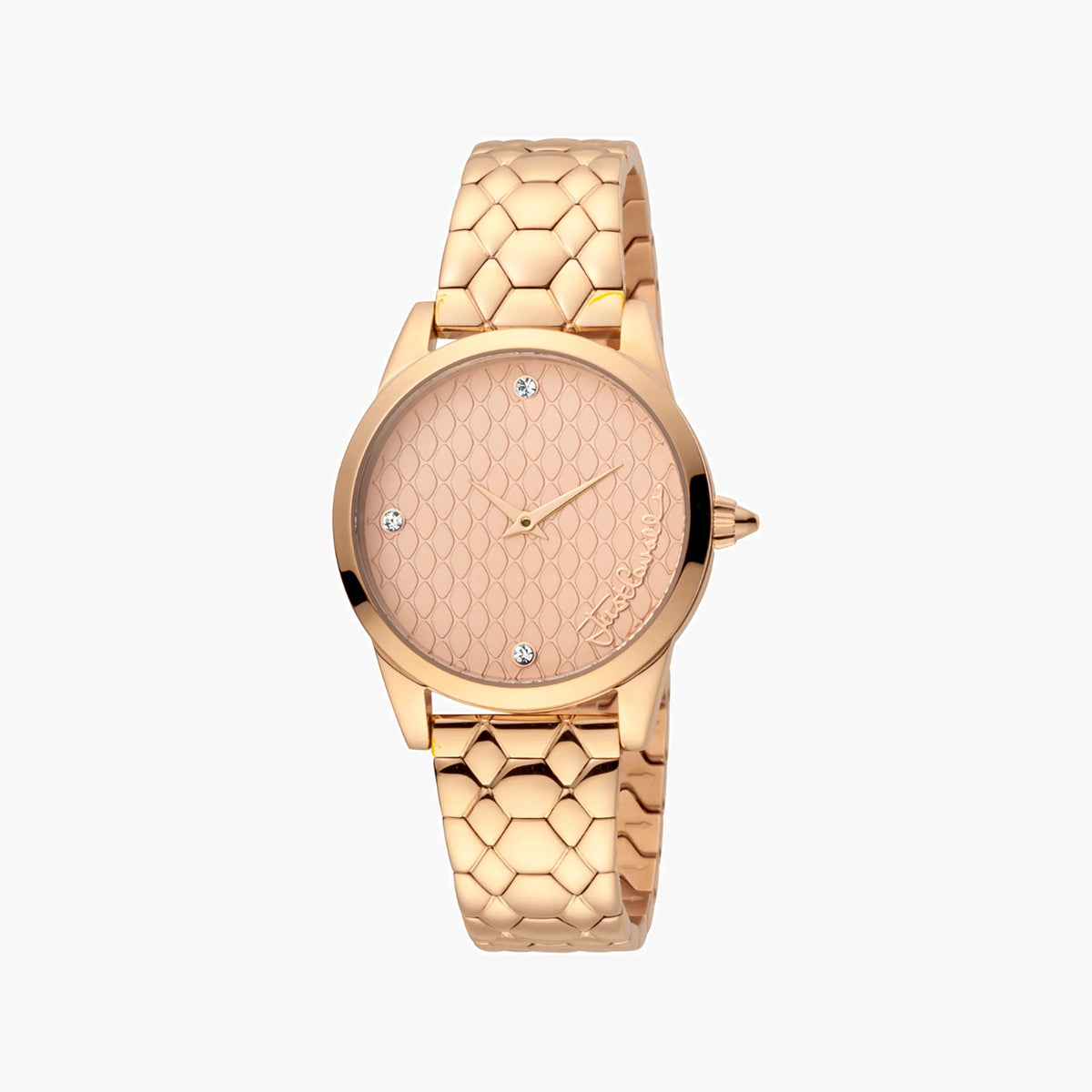 JUST CAVALLI Women's Watch with Rose Gold Stainless Steel Case and Rose Gold Stainless Steel Band