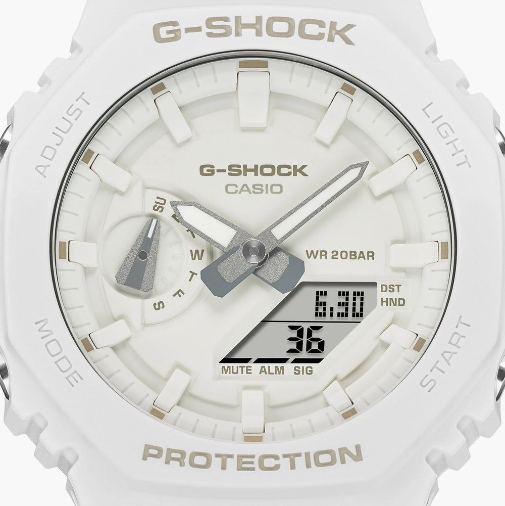 G-Shock Men's White Resin Watch, Dual Led Light | Ga-2100-7a7dr by i-watch