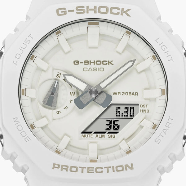 G-Shock Men's White Resin Watch, Dual Led Light | Ga-2100-7a7dr by i-watch