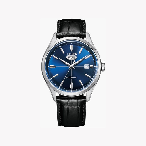 Citizen Nh8390-20l - Elegant Automatic Men's Watch With Blue Dial & Black Leather Band by i-watch